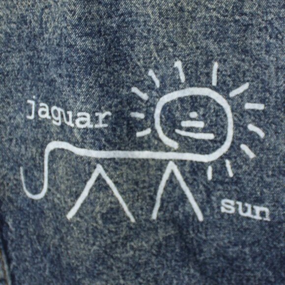 Levi Trucker Jacket Y2K Vintage Jaguar Sun Petroglyphs Logo Vintage Size Small - Picture 4 of 14
